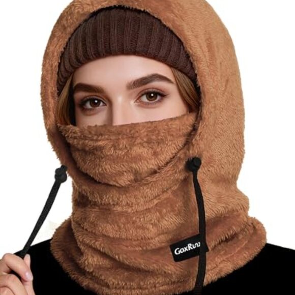 Fleece Balaclava Winter Face Mask Windproof Neck Cover Unisex One Size - Picture 2 of 7